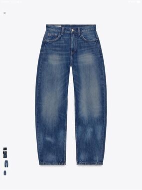Zara Blue Washed Barrel Jeans